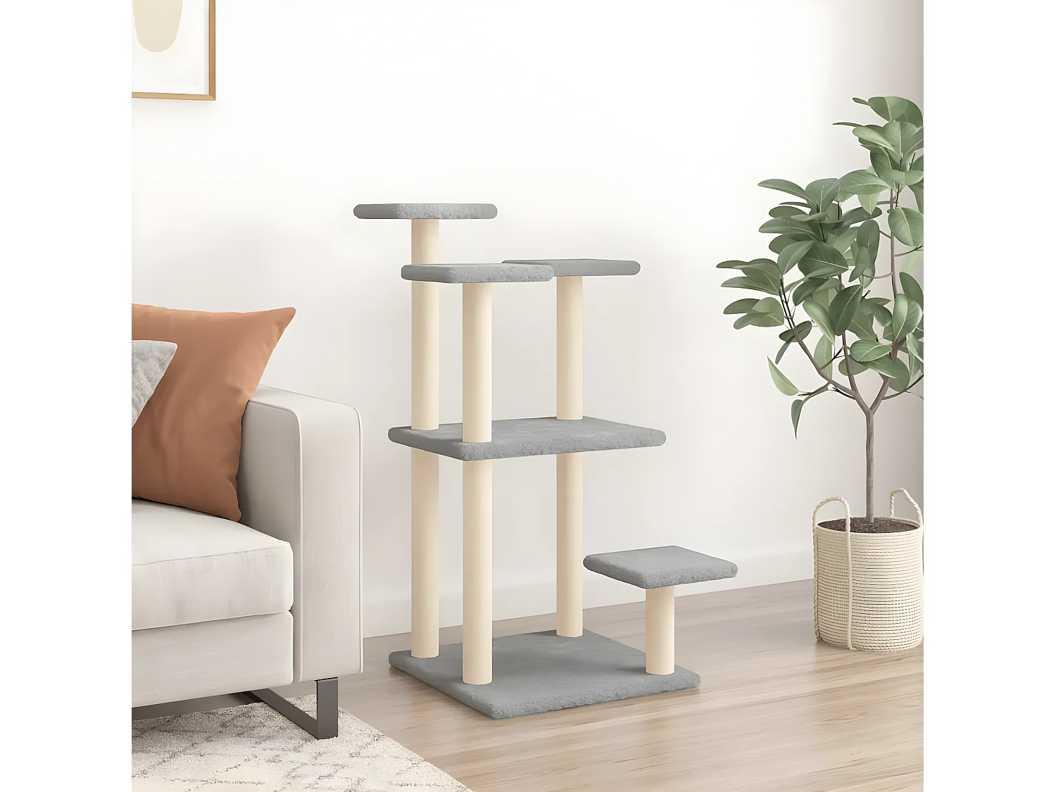 Arbres à chat avec plates-formes gris clair 98,5 cm RG3Q17698