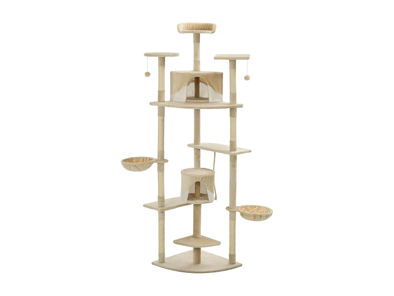 Arbre à chat avec griffoirs en sisal 203 cm Beige et Blanc RG3Q38736