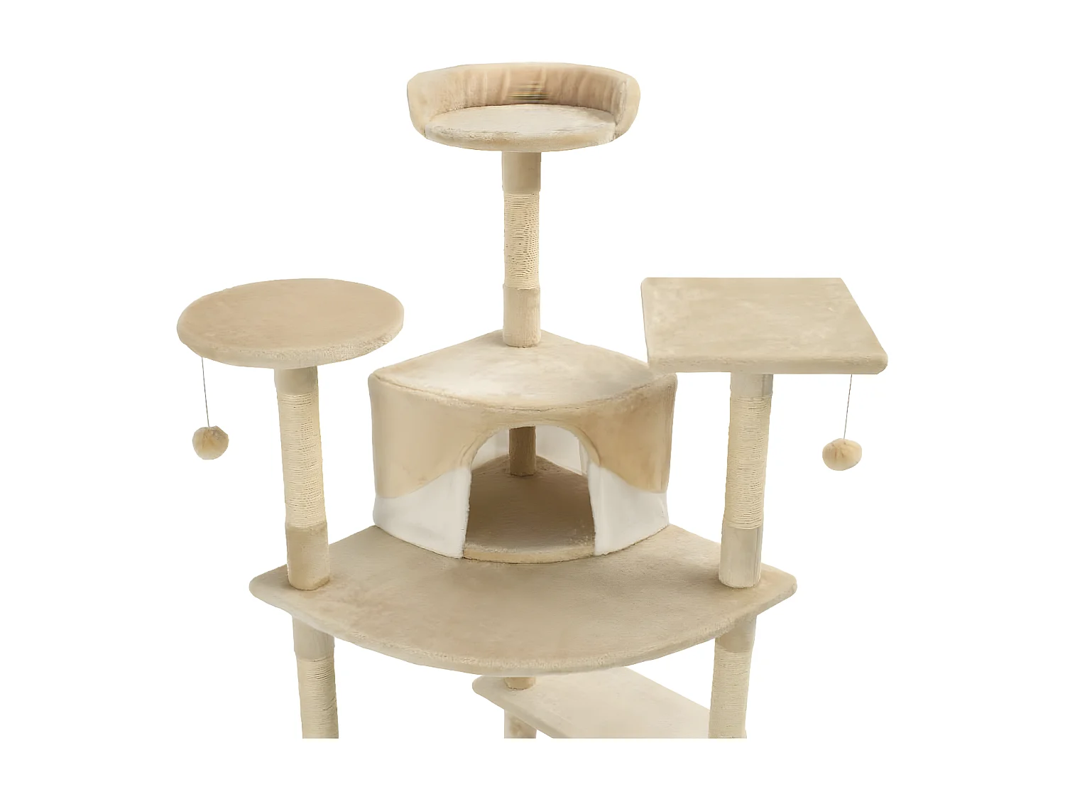 Arbre à chat avec griffoirs en sisal 203 cm Beige et Blanc RG3Q38736