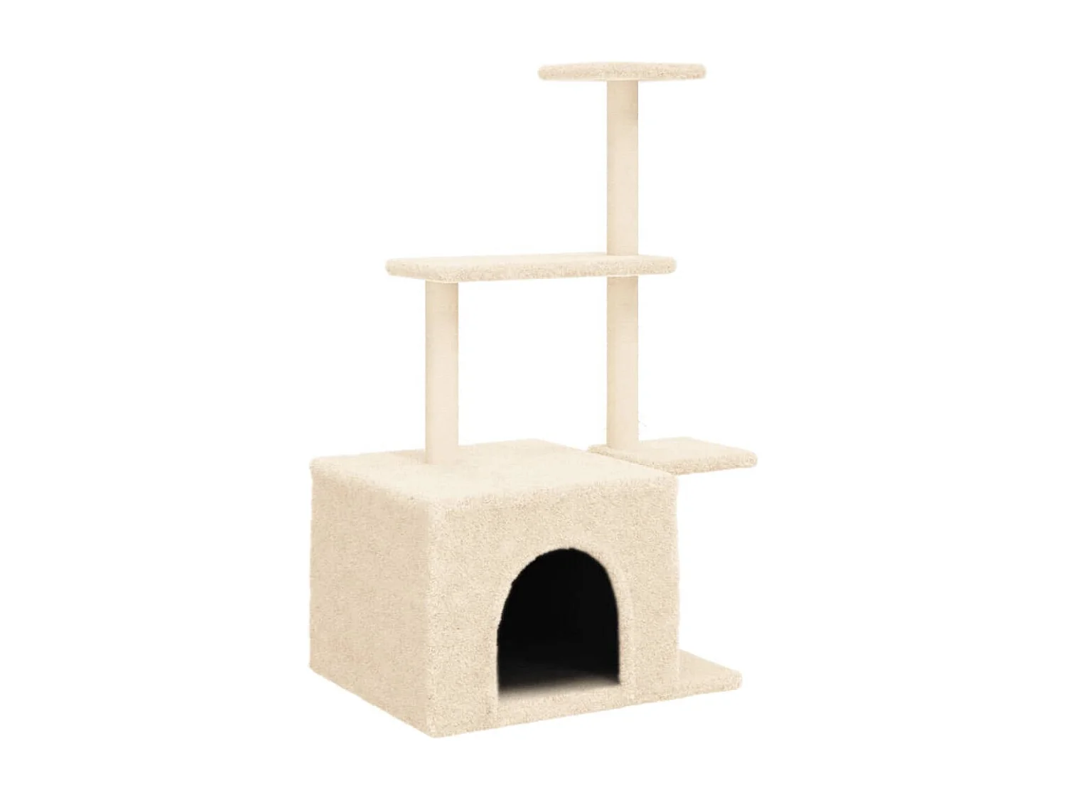 Arbre à chat avec griffoirs en sisal crème 110 cm RG3Q76484