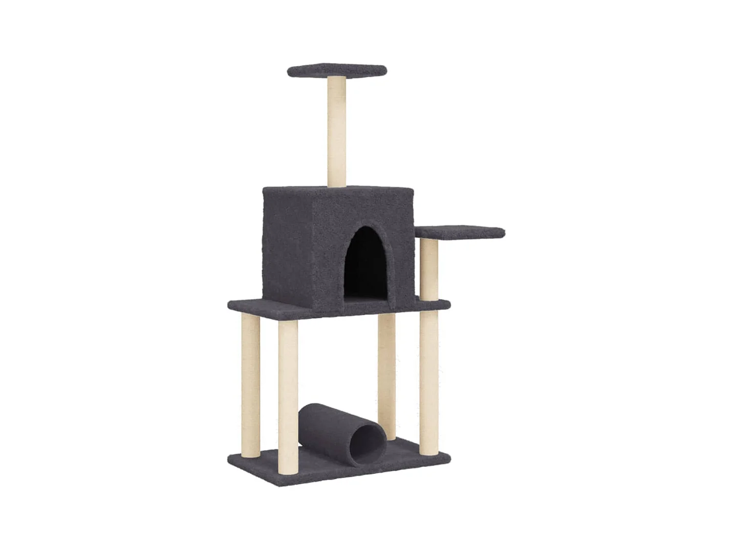 Arbre à chat avec griffoirs en sisal gris foncé 122 cm RG3Q99036