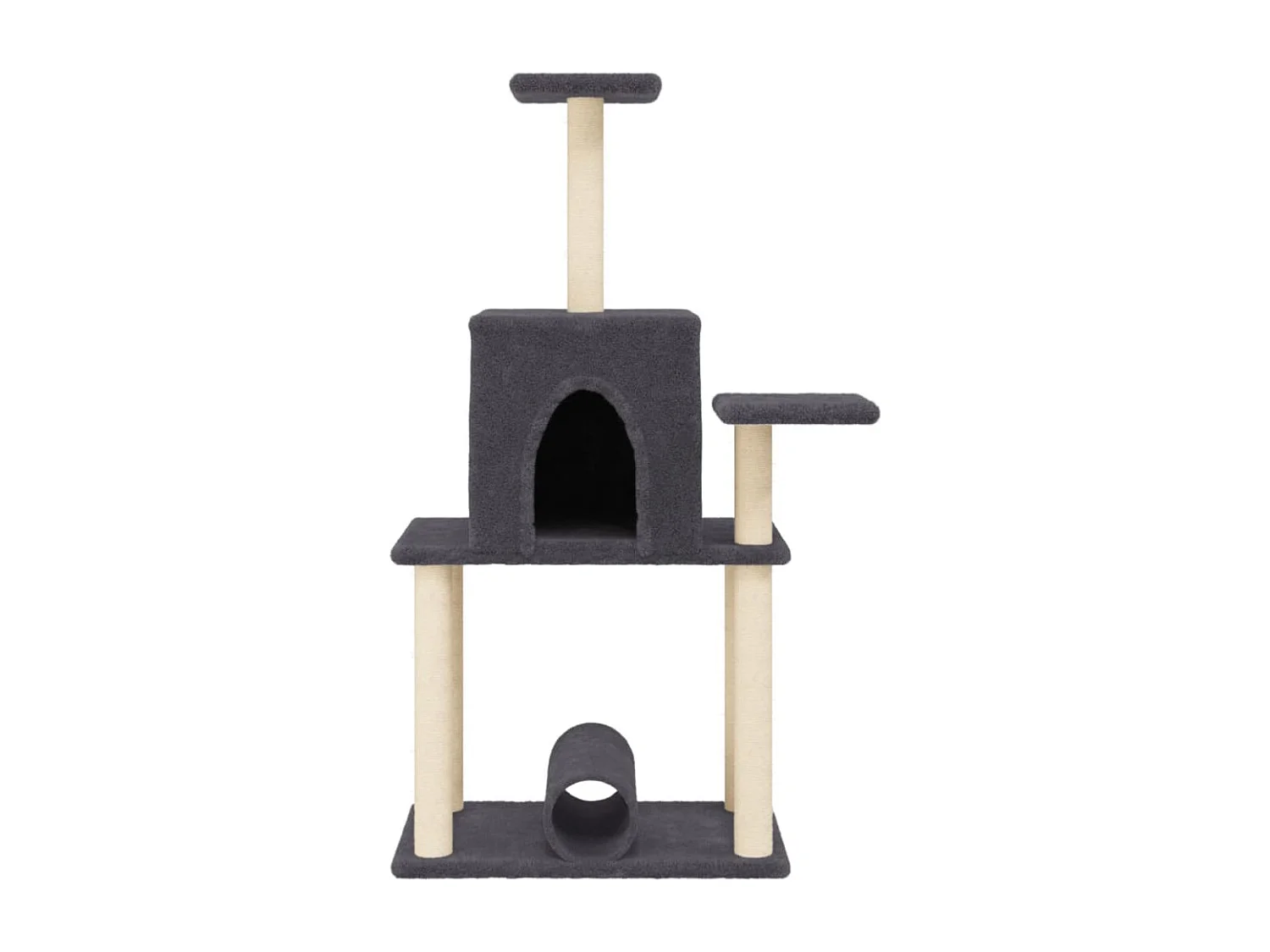 Arbre à chat avec griffoirs en sisal gris foncé 122 cm RG3Q99036