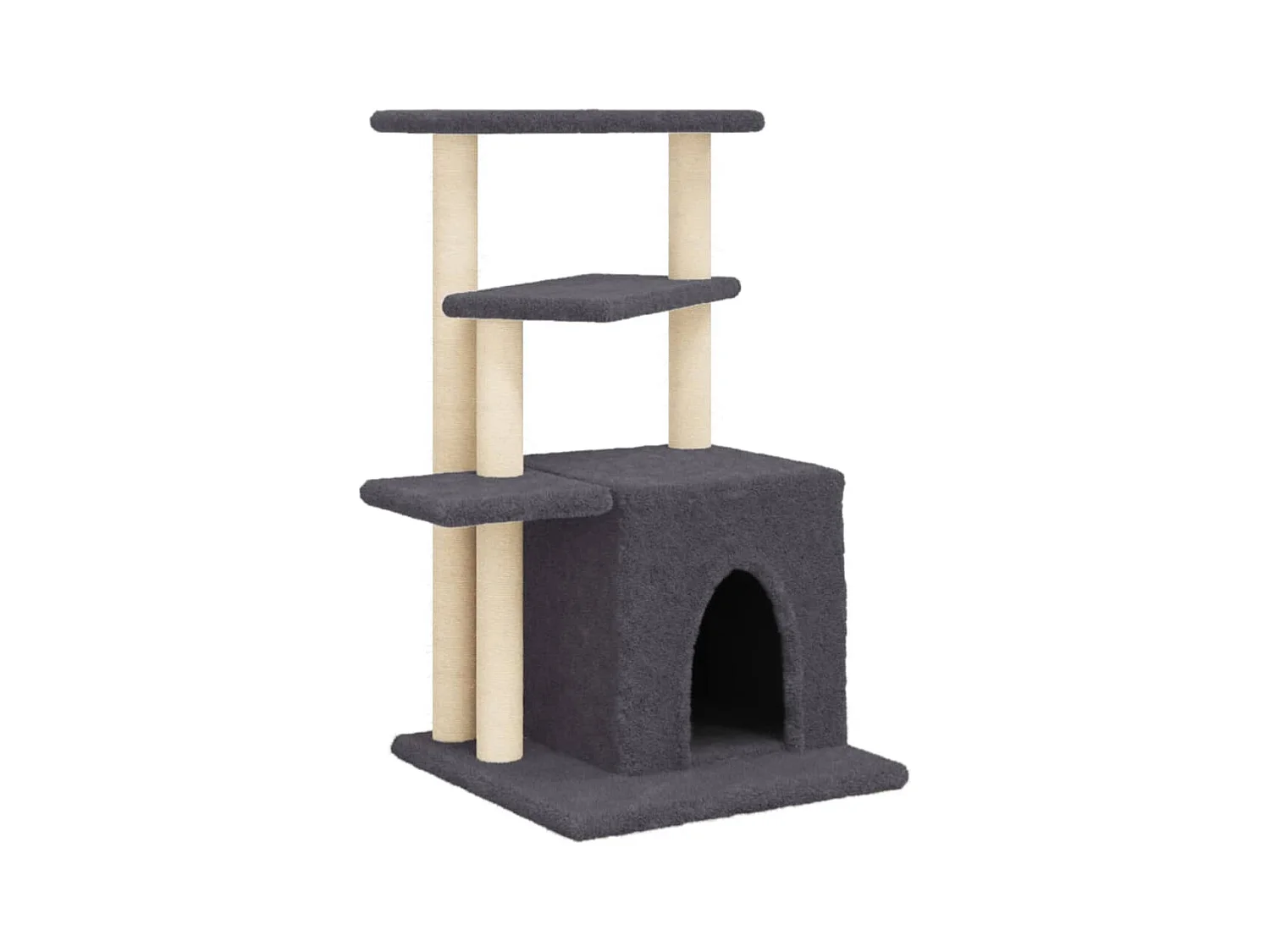 Arbre à chat avec griffoirs en sisal gris foncé 83,5 cm RG3Q46088