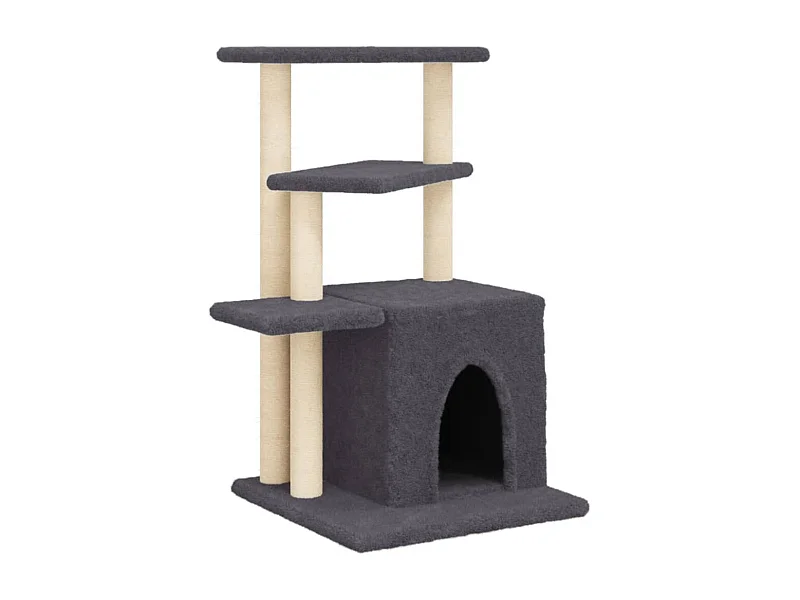 Arbre à chat avec griffoirs en sisal gris foncé 83,5 cm RG3Q46088
