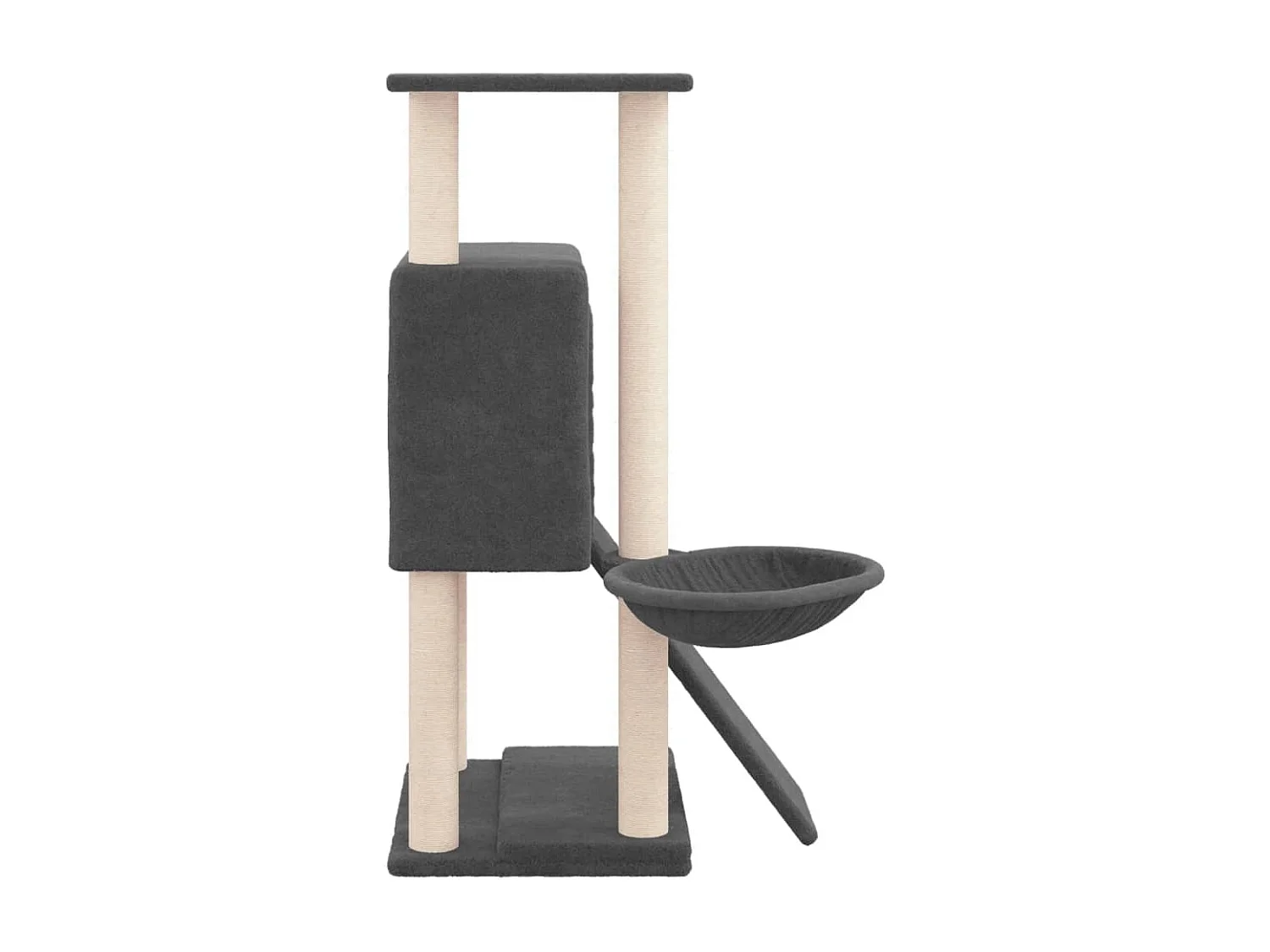 Rascador para gatos con postes de sisal gris oscuro 96 cm ES744758