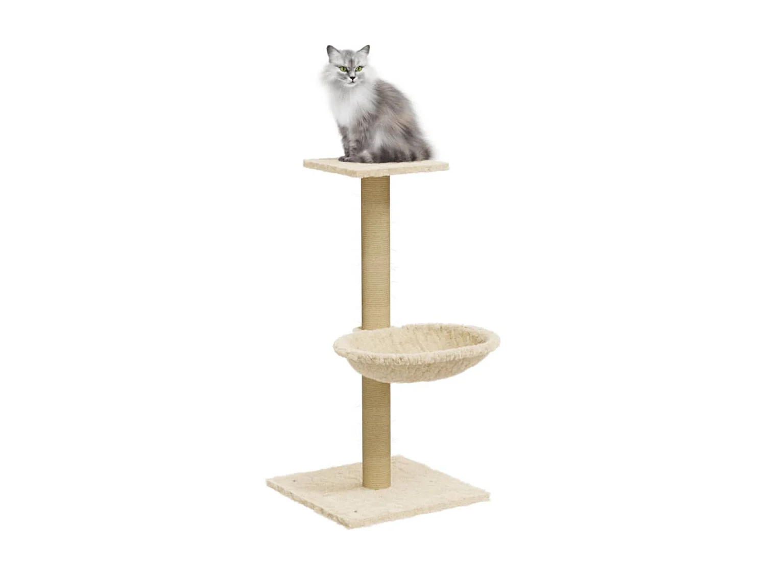 Rascador para gatos con poste de sisal crema 74 cm ES910891