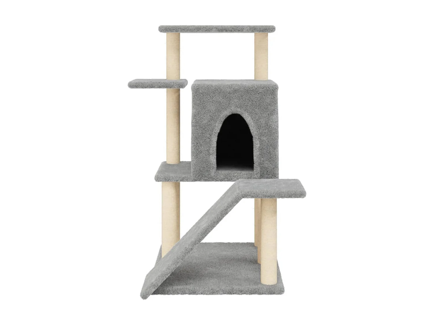 Arbre à chat avec griffoirs en sisal gris clair 97 cm RG3Q56861