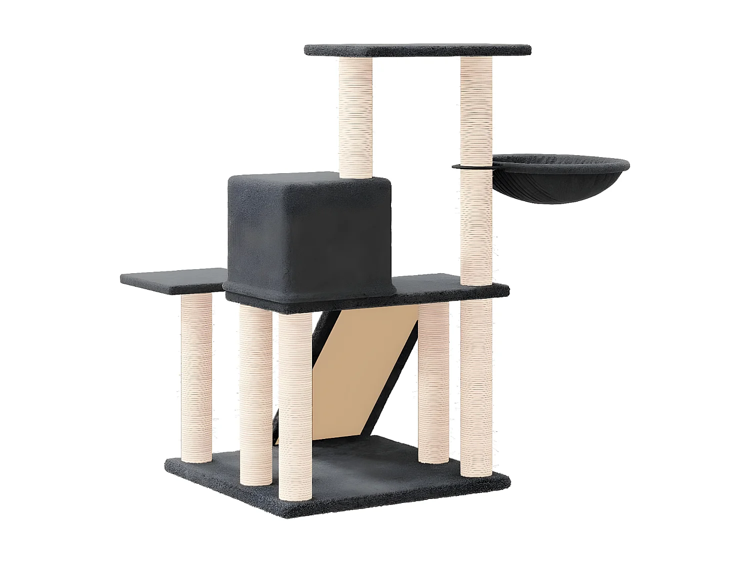 Arbre à chat avec griffoirs en sisal Gris foncé 82 cm RG3Q34483