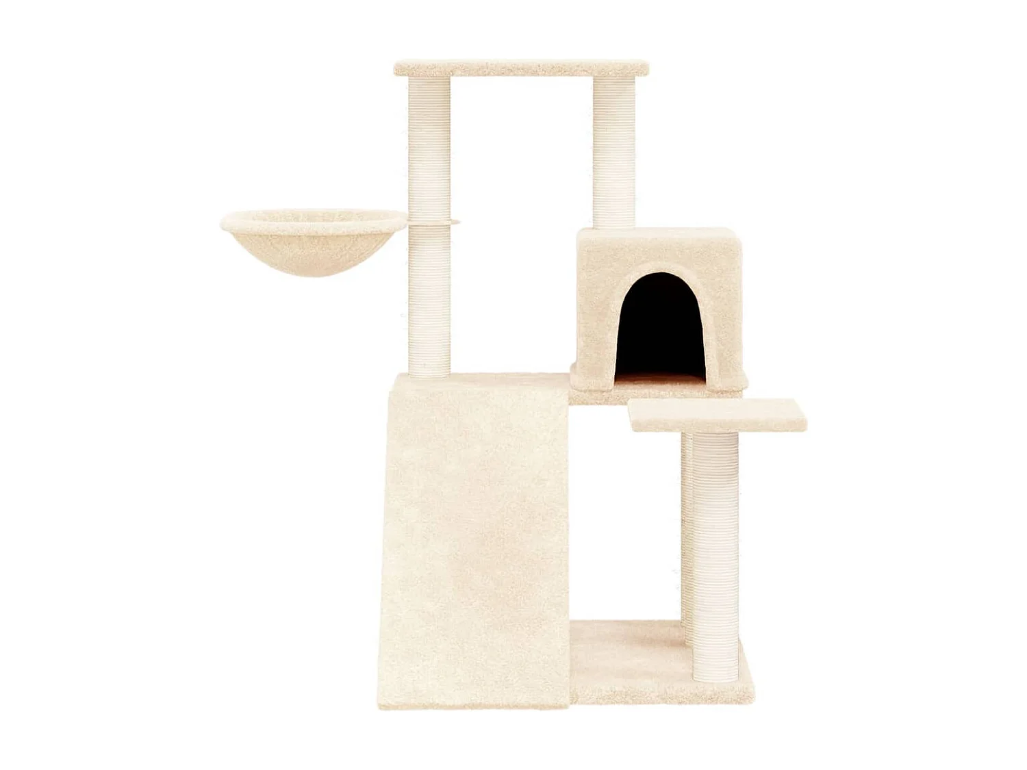 Árvore para gatos c/ postes arranhadores sisal 82 cm cor creme PT702415