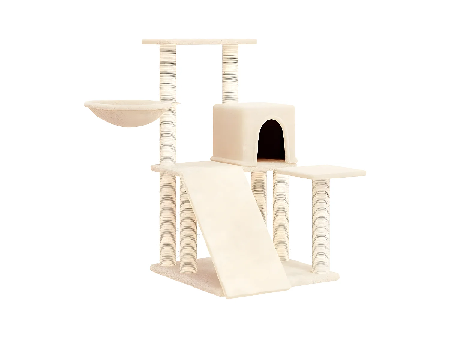 Arbre à chat avec griffoirs en sisal Crème 82 cm RG3Q11299