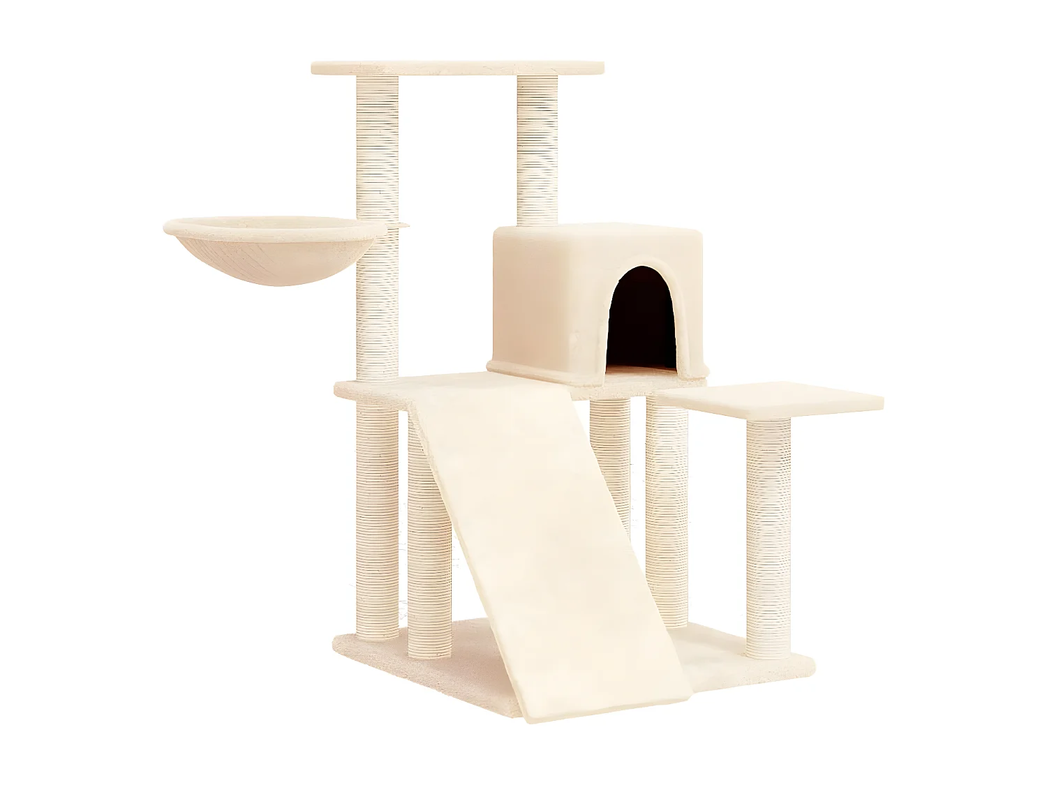 Arbre à chat avec griffoirs en sisal Crème 82 cm RG3Q11299