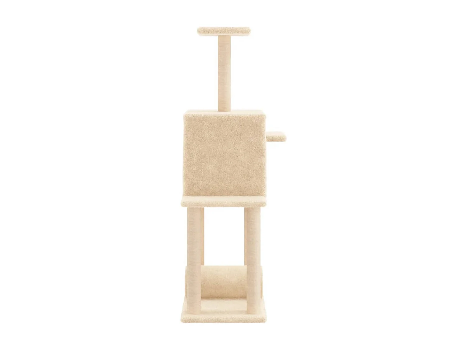 Árvore para gatos c/ postes arranhadores sisal 122 cm cor creme PT304734