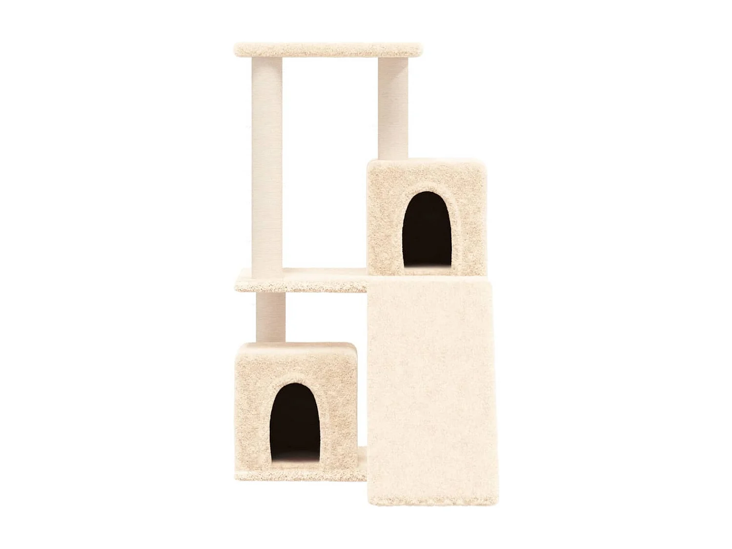 Árvore para gatos c/ postes arranhadores sisal 82 cm cor creme PT534030