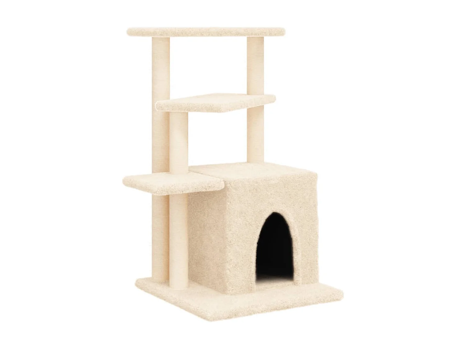 Rascador para gatos con postes de sisal color crema 83,5 cm ES711694