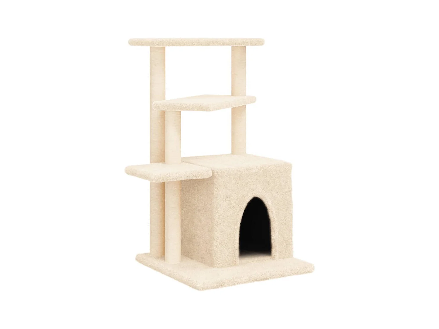 Arbre à chat avec griffoirs en sisal crème 83,5 cm RG3Q61852