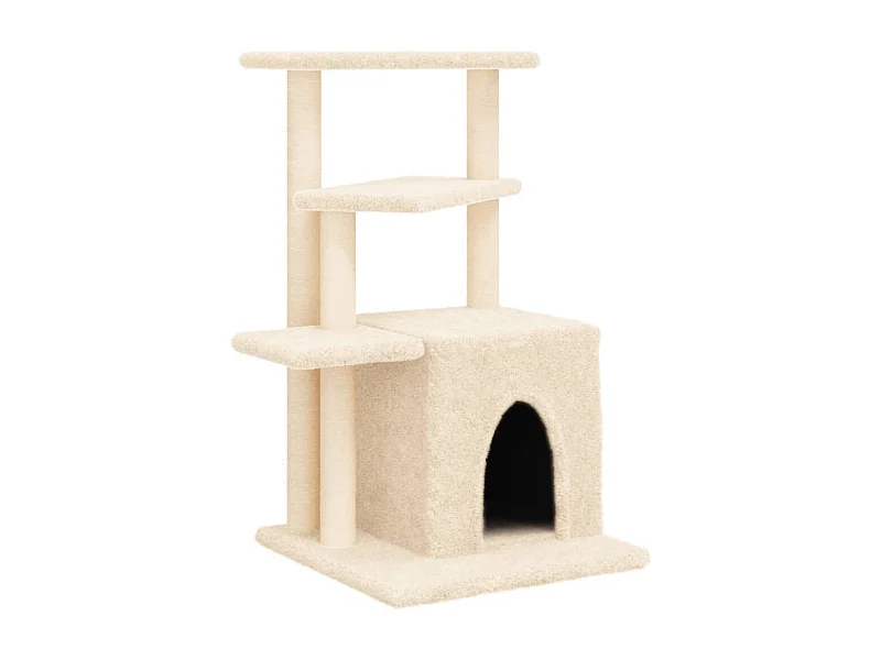 Arbre à chat avec griffoirs en sisal crème 83,5 cm RG3Q61852