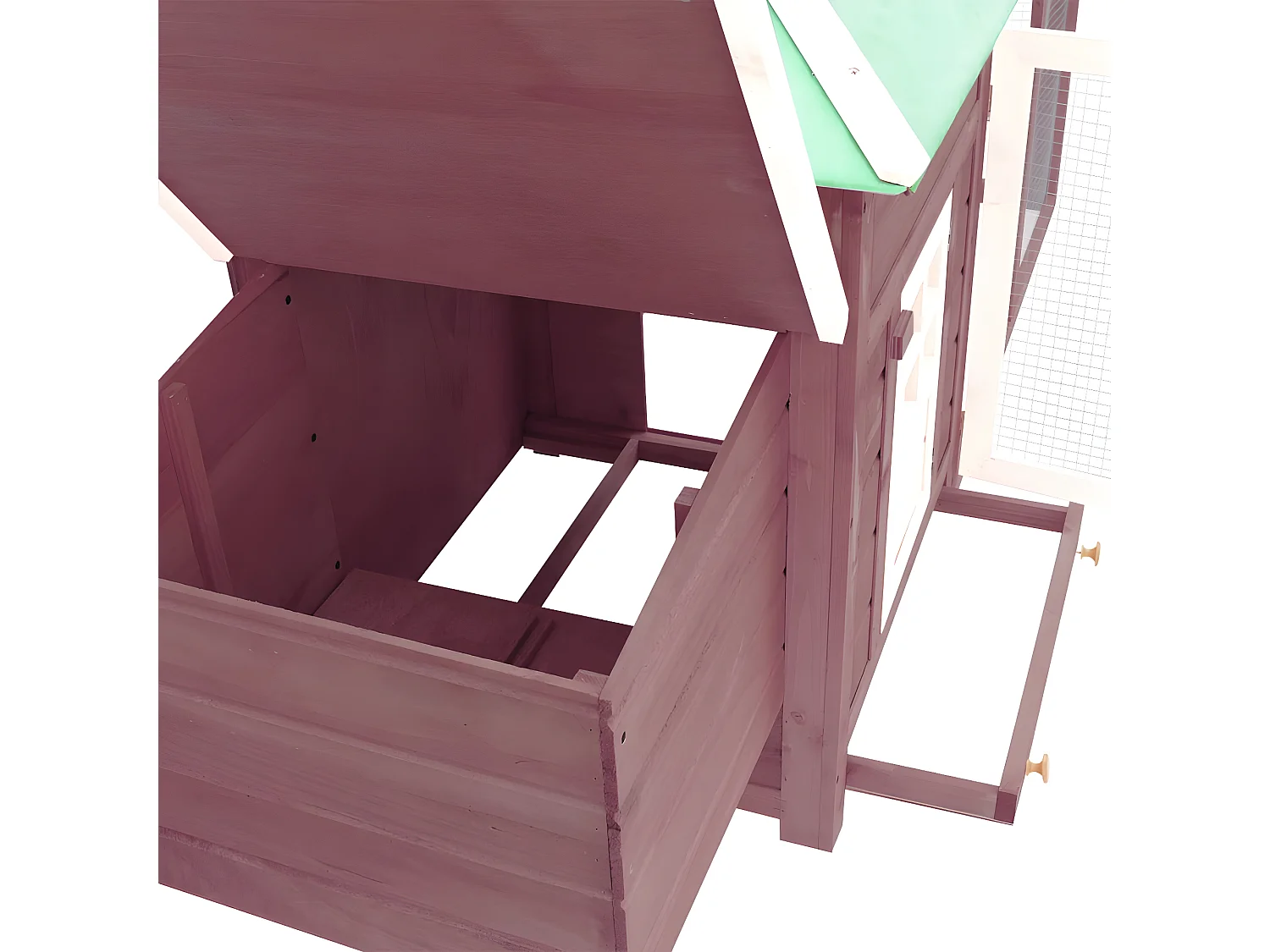 Poulailler avec nichoir Moka 190x72x102 cm Bois de sapin massif RG3Q15021