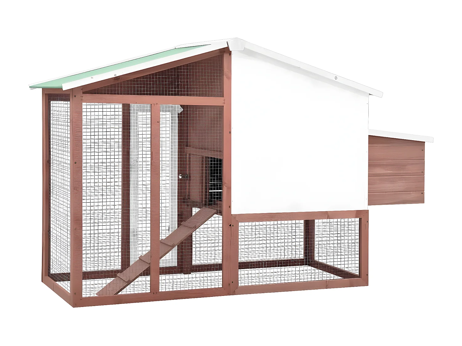 Galinheiro com caixa de nidificação abeto maciço moca e branco PT170595