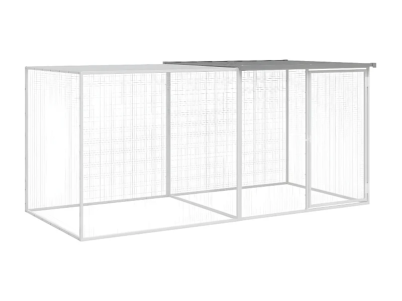 Poulailler avec toit gris clair 203x98x90 cm acier galvanisé RG3Q79372