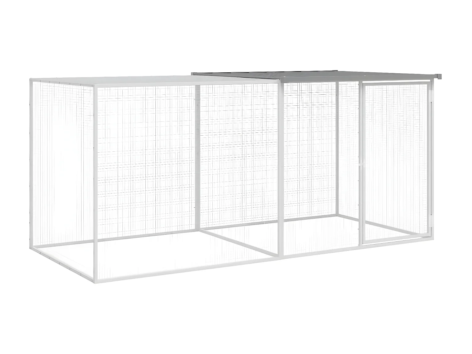Gallinero con techo acero galvanizado gris claro 203x98x90 cm ES812901