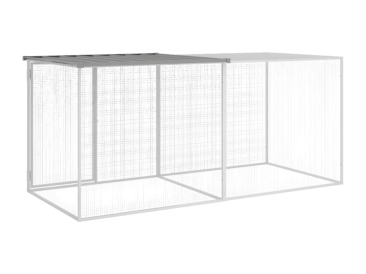 Gallinero con techo acero galvanizado gris claro 203x98x90 cm ES812901
