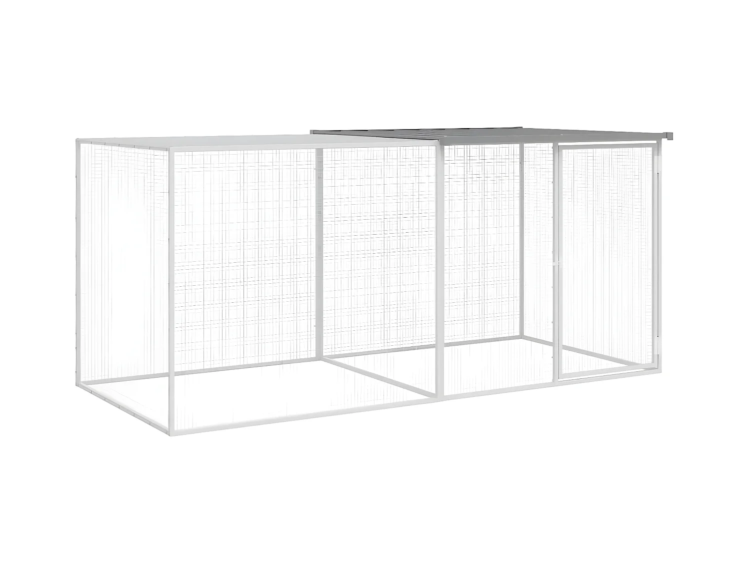 Poulailler avec toit gris clair 203x98x90 cm acier galvanisé RG3Q79372