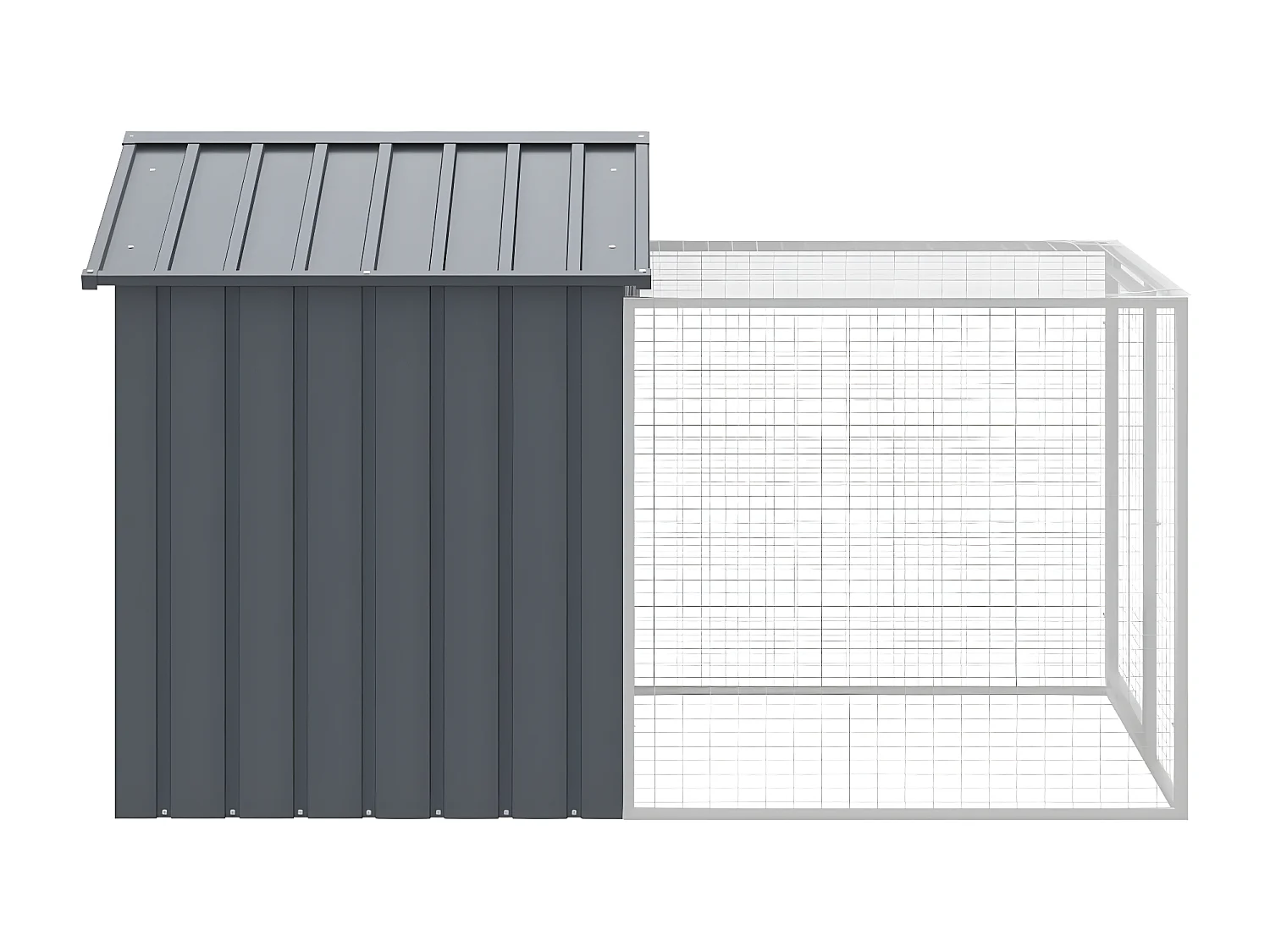 Galinheiro com anexo 117x201x123 cm aço galvanizado antracite PT114676