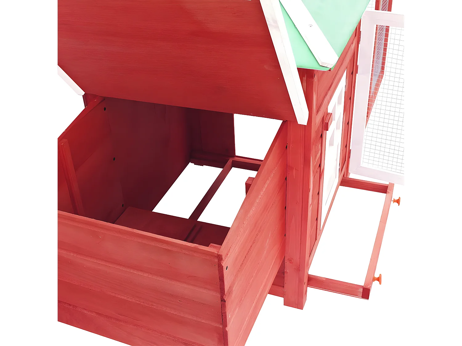 Poulailler avec nichoir Rouge 190x72x102cm Bois de sapin massif RG3Q67888