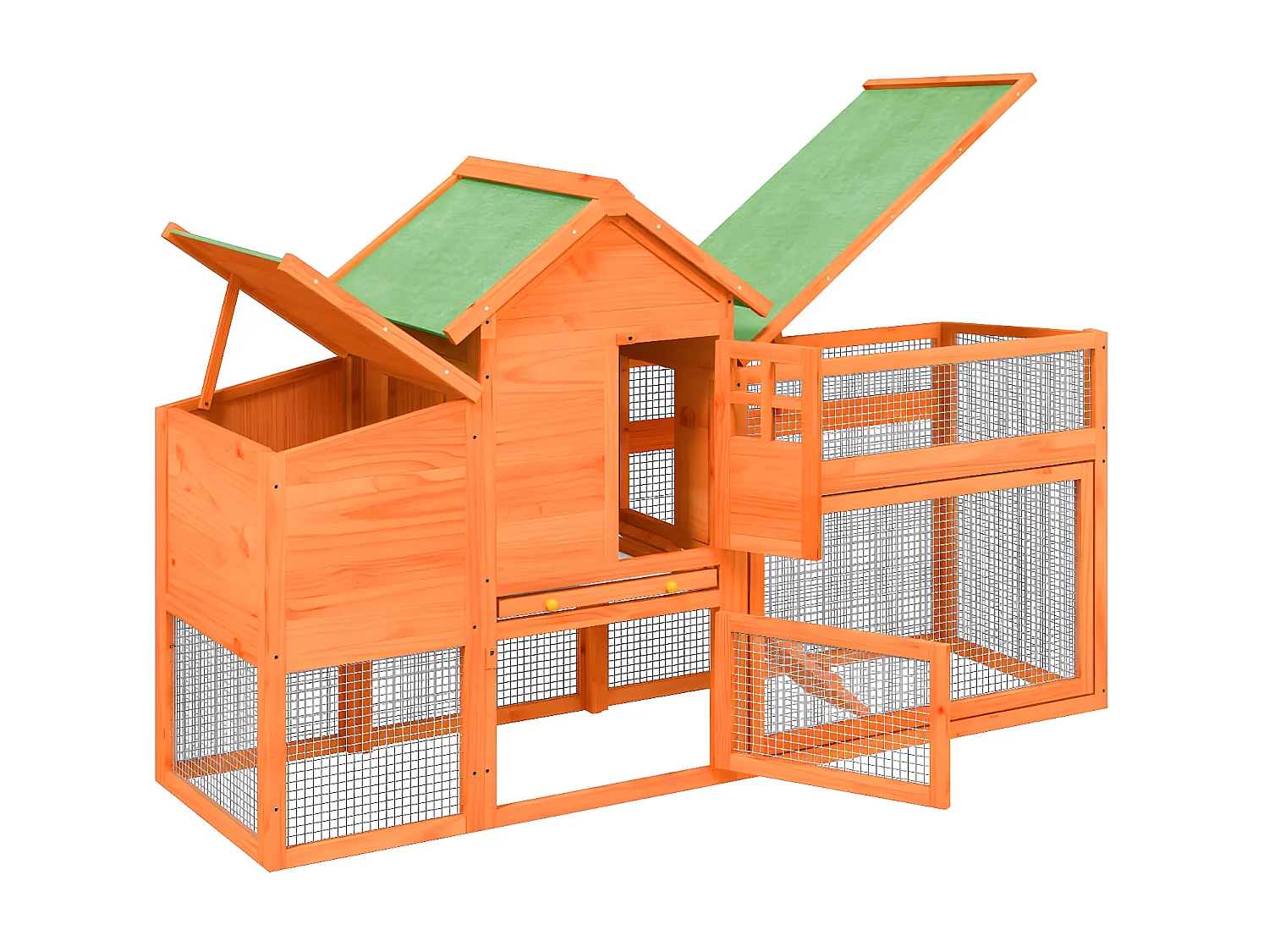 Poulailler marron 186,5x58,5x113 cm bois massif de pin RG3Q37822