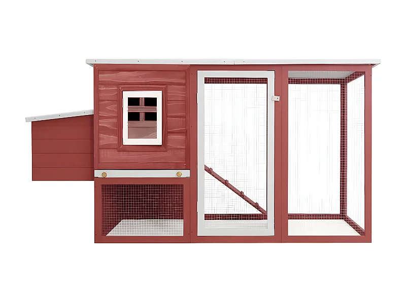 Galinheiro de exterior com gaiola para ovos madeira vermelho PT937681