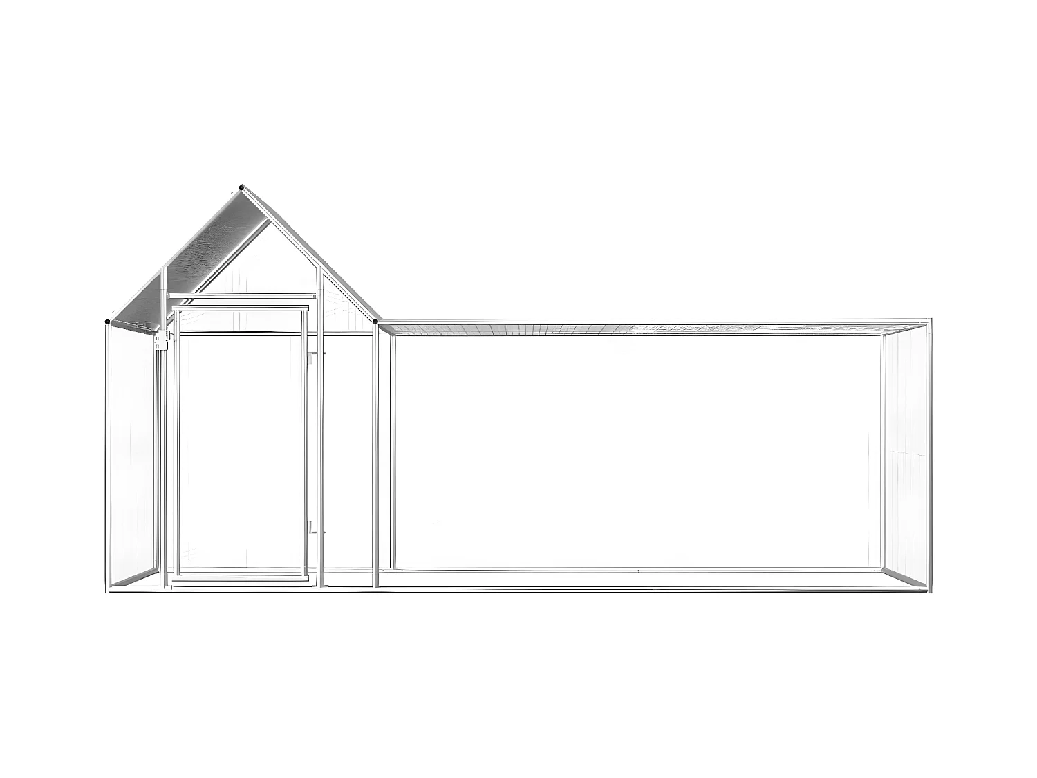 Poulailler 3 x 1 x 1,5 m Acier galvanisé RG3Q19001