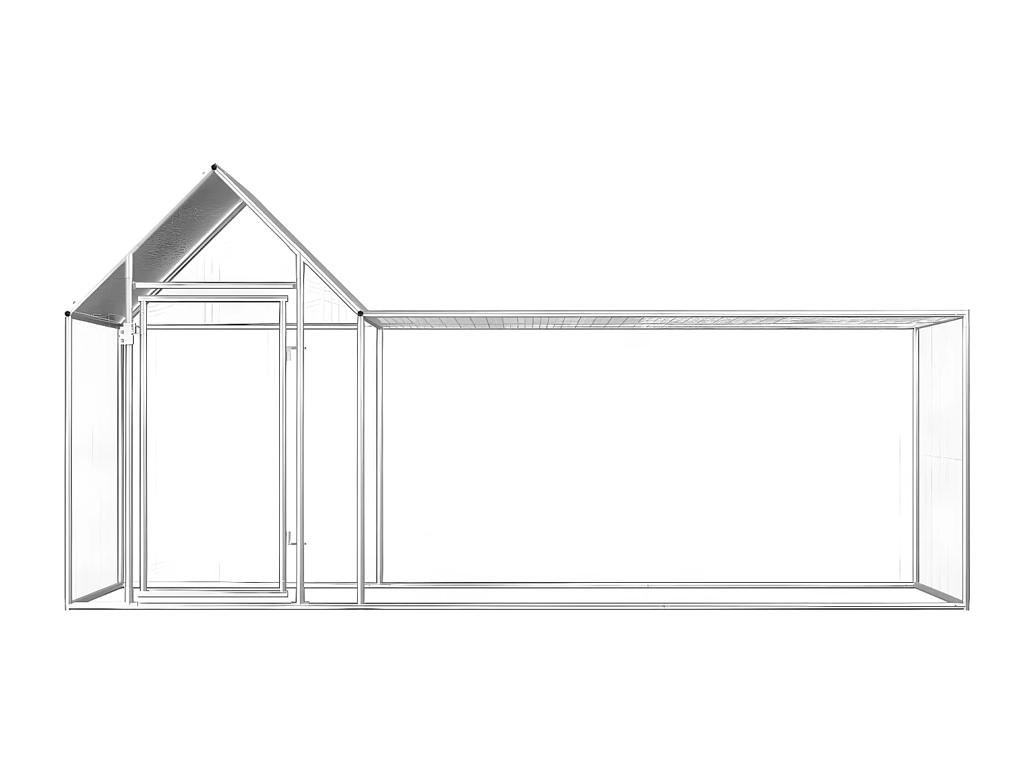 Poulailler 3 x 1 x 1,5 m Acier galvanisé RG3Q19001