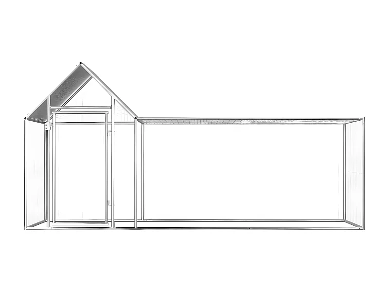 Poulailler 3 x 1 x 1,5 m Acier galvanisé RG3Q19001