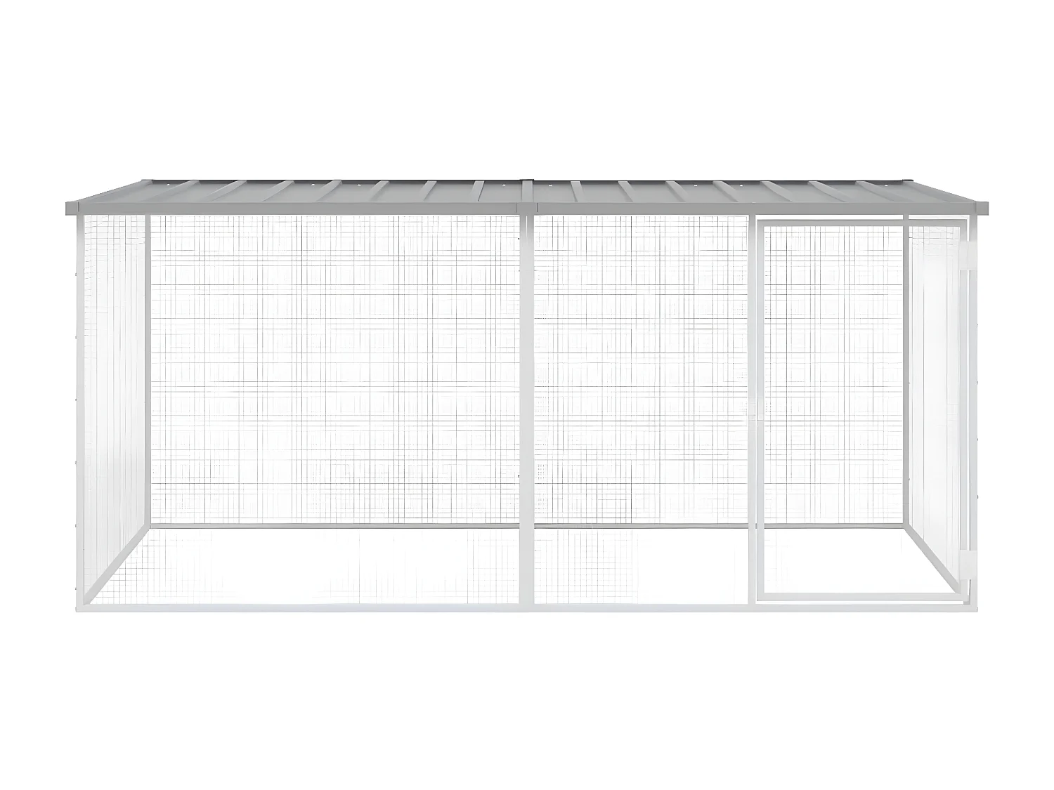 Gallinero con techo acero galvanizado gris claro 203x98x90 cm ES692000