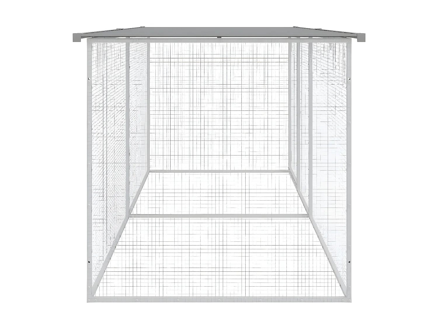 Gallinero con techo acero galvanizado gris claro 203x98x90 cm ES692000