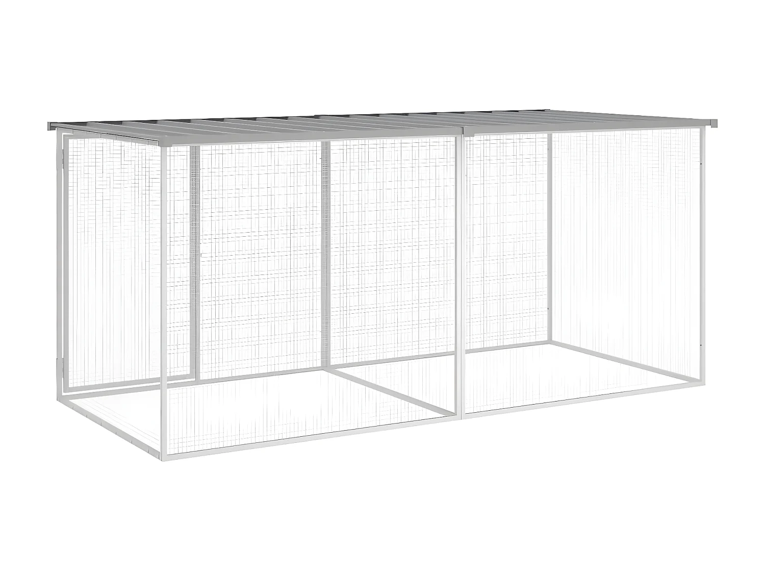 Gallinero con techo acero galvanizado gris claro 203x98x90 cm ES692000