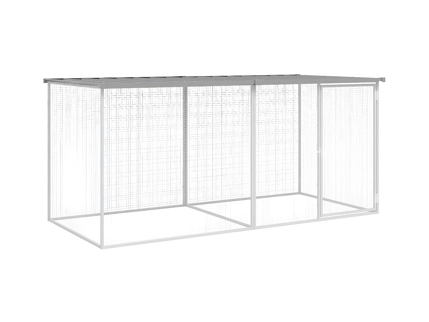Poulailler avec toit gris clair 203x98x90 cm acier galvanisé RG3Q17857