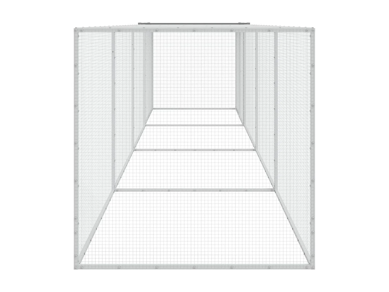 Gallinero con techo acero galvanizado gris claro 403x98x90 cm ES621859