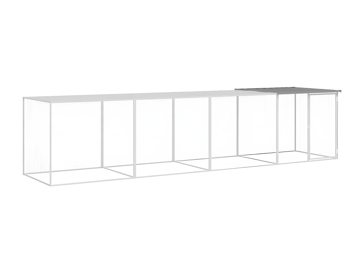 Poulailler avec toit gris clair 403x98x90 cm acier galvanisé RG3Q86071