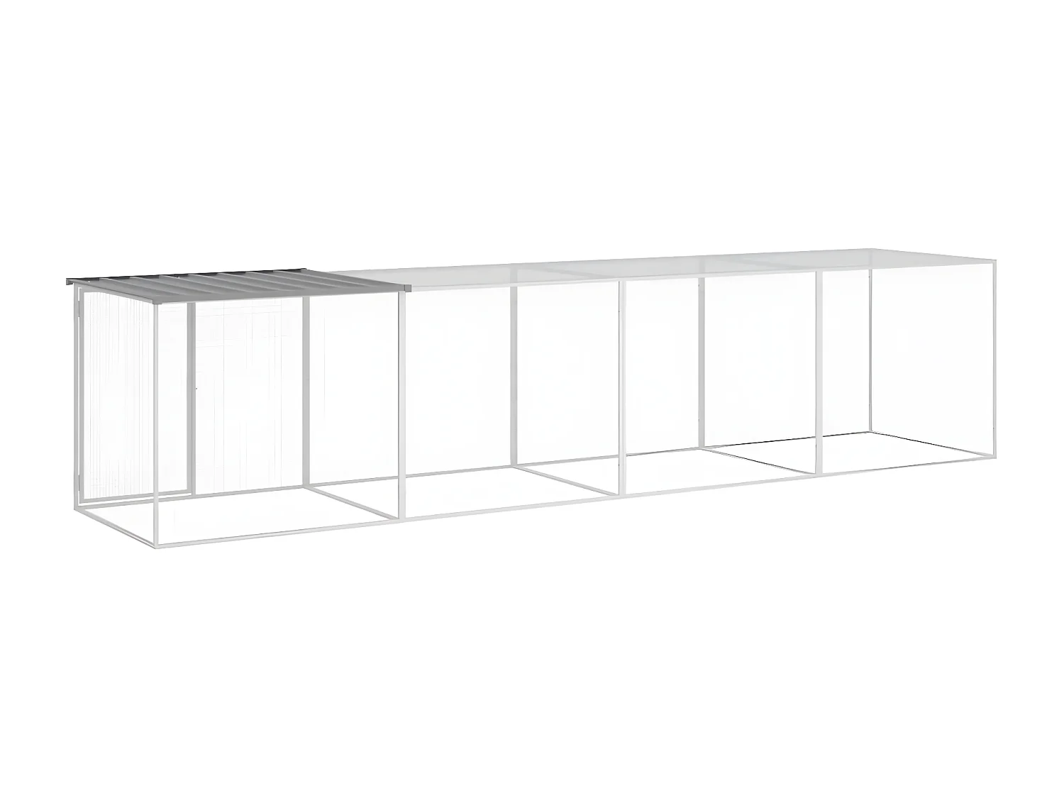 Poulailler avec toit gris clair 403x98x90 cm acier galvanisé RG3Q86071