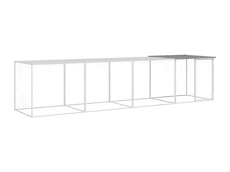 Poulailler avec toit gris clair 403x98x90 cm acier galvanisé RG3Q86071