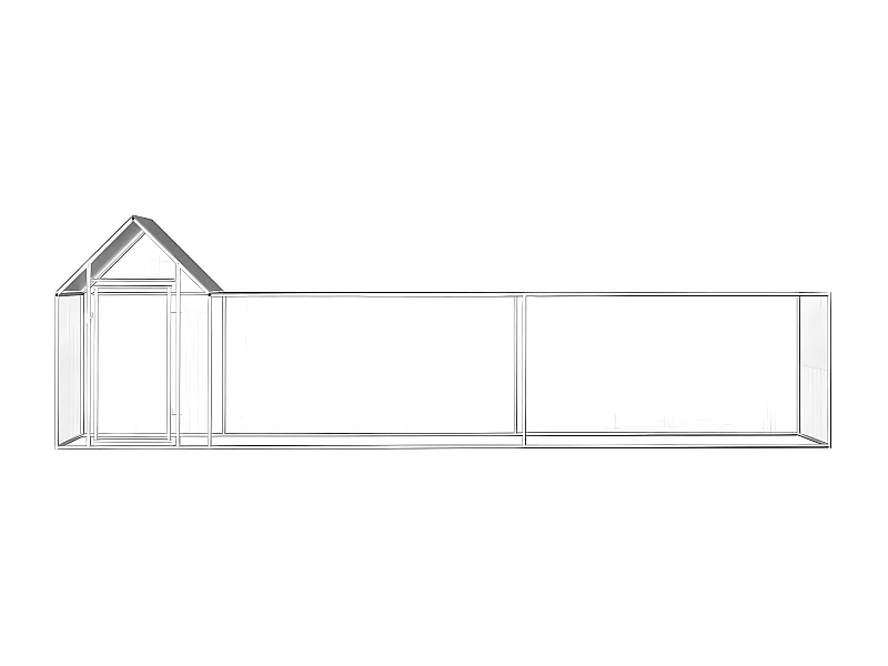 Poulailler 5 x 1 x 1,5 m Acier galvanisé RG3Q30007