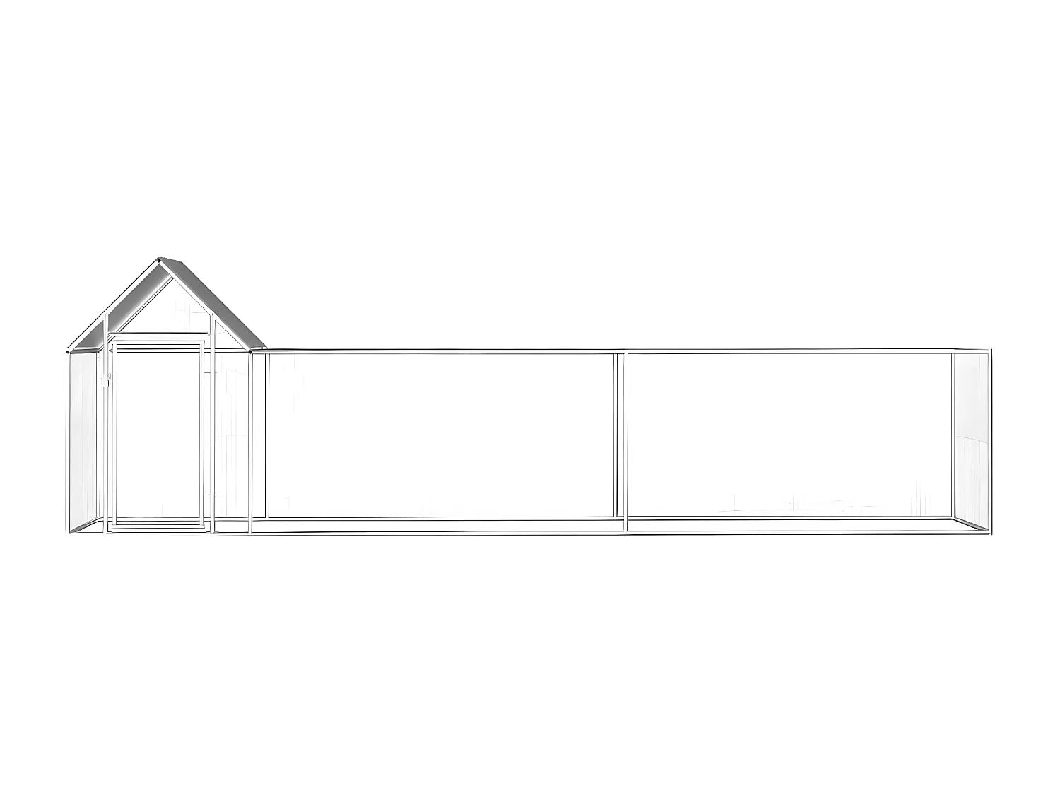 Galinheiro 5x1x1,5 m aço galvanizado PT864839