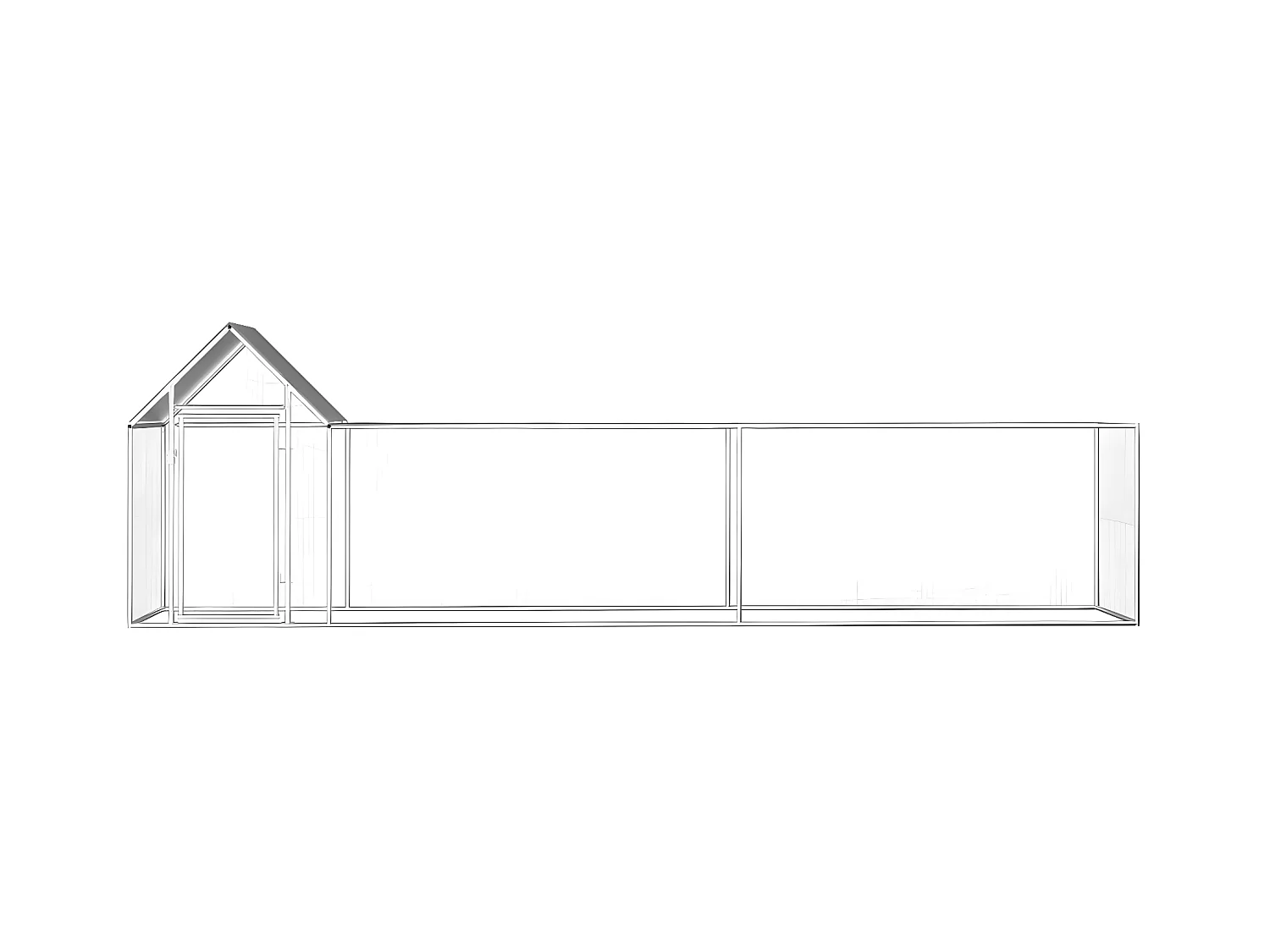 Poulailler 5 x 1 x 1,5 m Acier galvanisé RG3Q30007