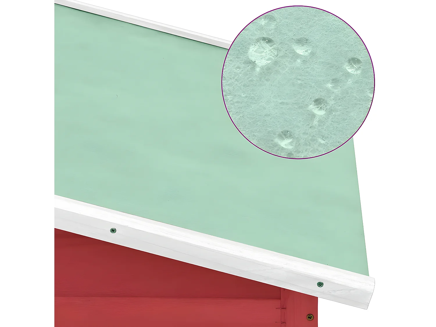 Poulailler avec nichoir Rouge et blanc Bois de sapin massif RG3Q72337