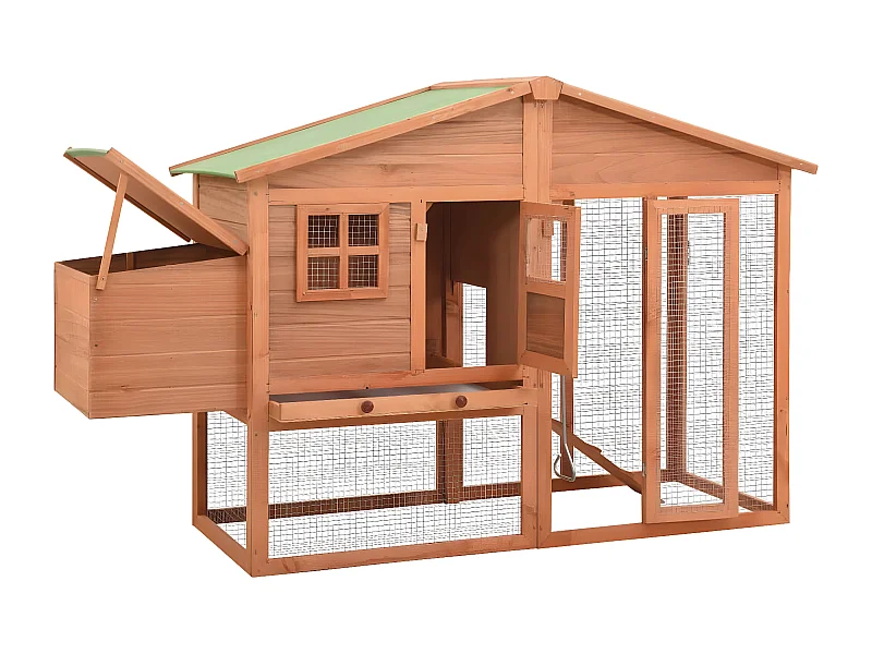 Galinheiro com caixa de nidificação madeira de abeto maciça PT163205