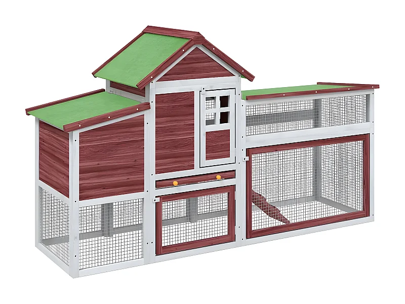 Galinheiro 186,5x58,5x113 cm madeira de pinho maciça cor moca PT960789