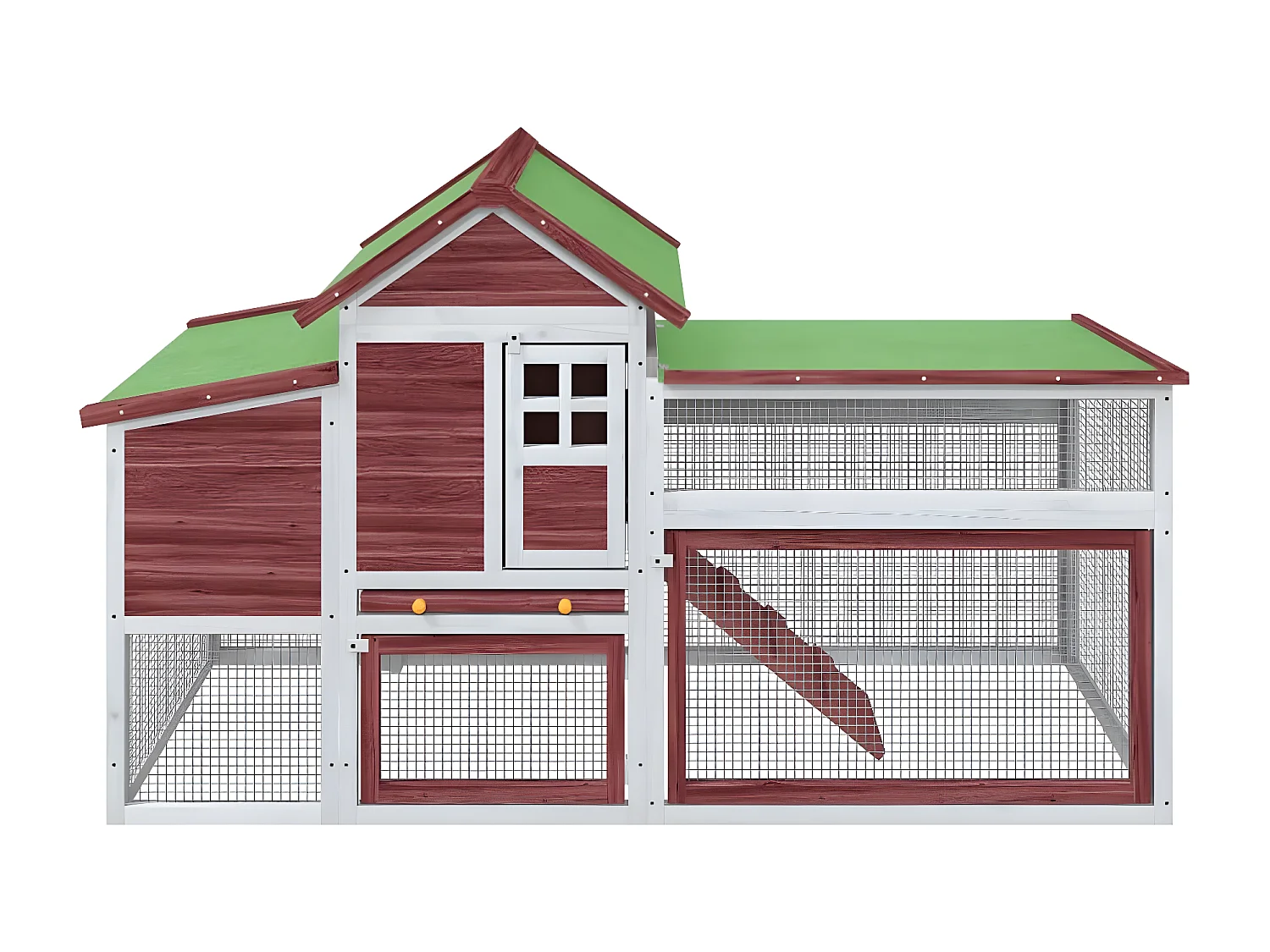 Poulailler moka 186,5x58,5x113 cm bois massif de pin RG3Q94235