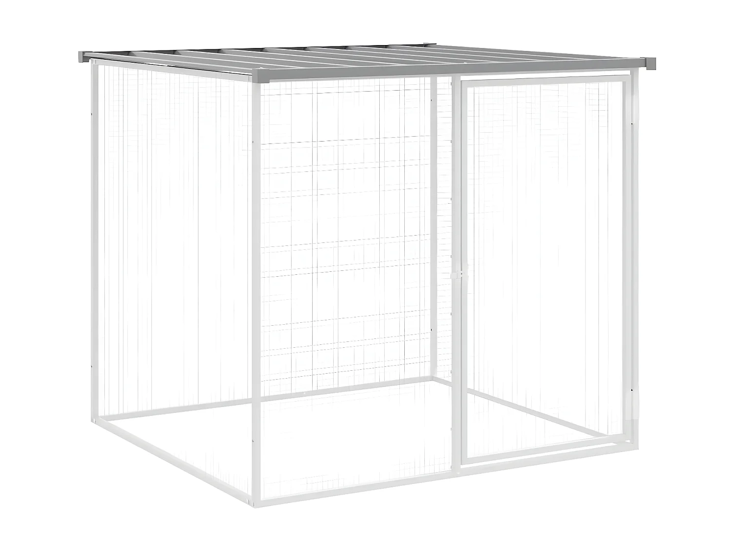 Jaula gallinas y toldo acero galvanizado gris claro 103x98x90cm ES298211