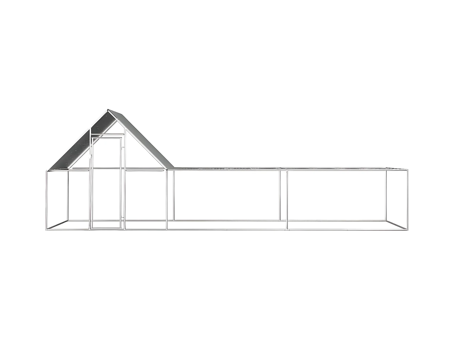 Poulailler 6 x 2 x 2 m Acier galvanisé RG3Q48255